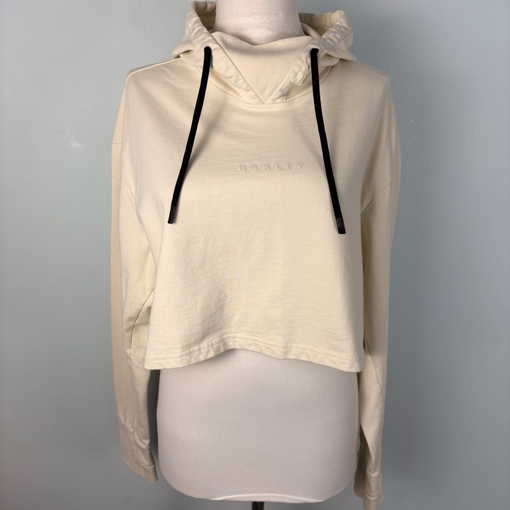 Oakley Women's Cropped Cream Hoodie Top